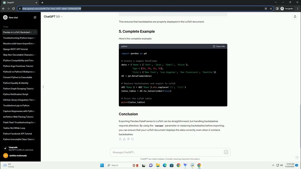 Python Pandas To Latex Issues With The Backslash YouTube python-pandas-to-latex-issues-with-the-backslash-youtube
