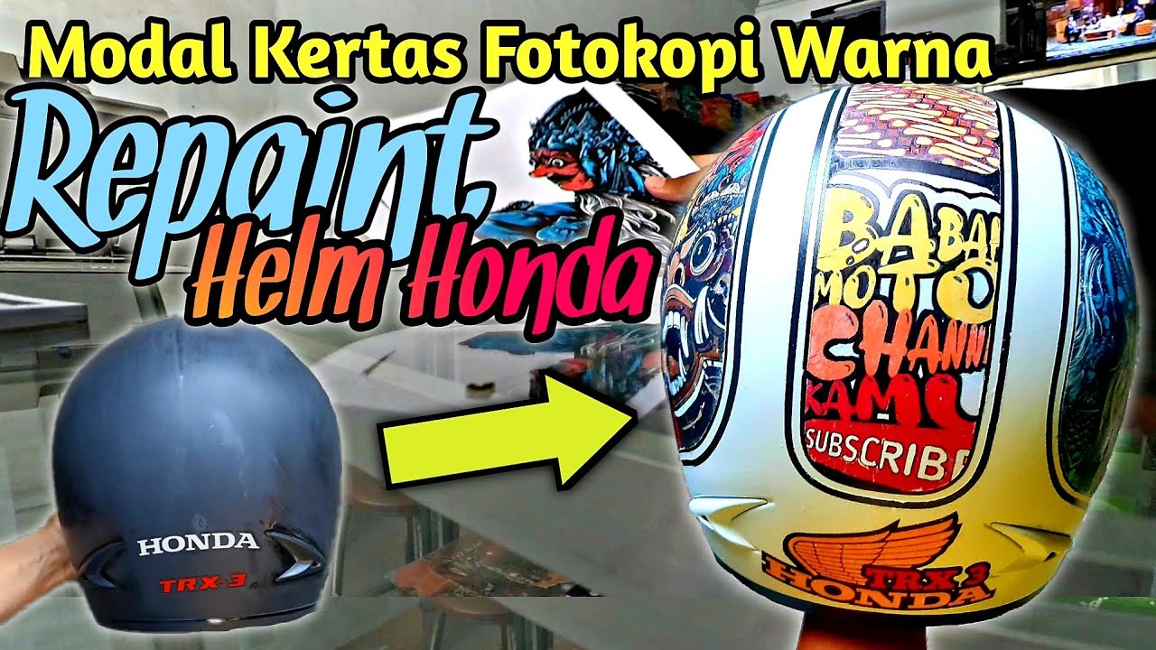 REPAINT Helm HONDA Pakai Foto kopi Warna dan Cat Semprot