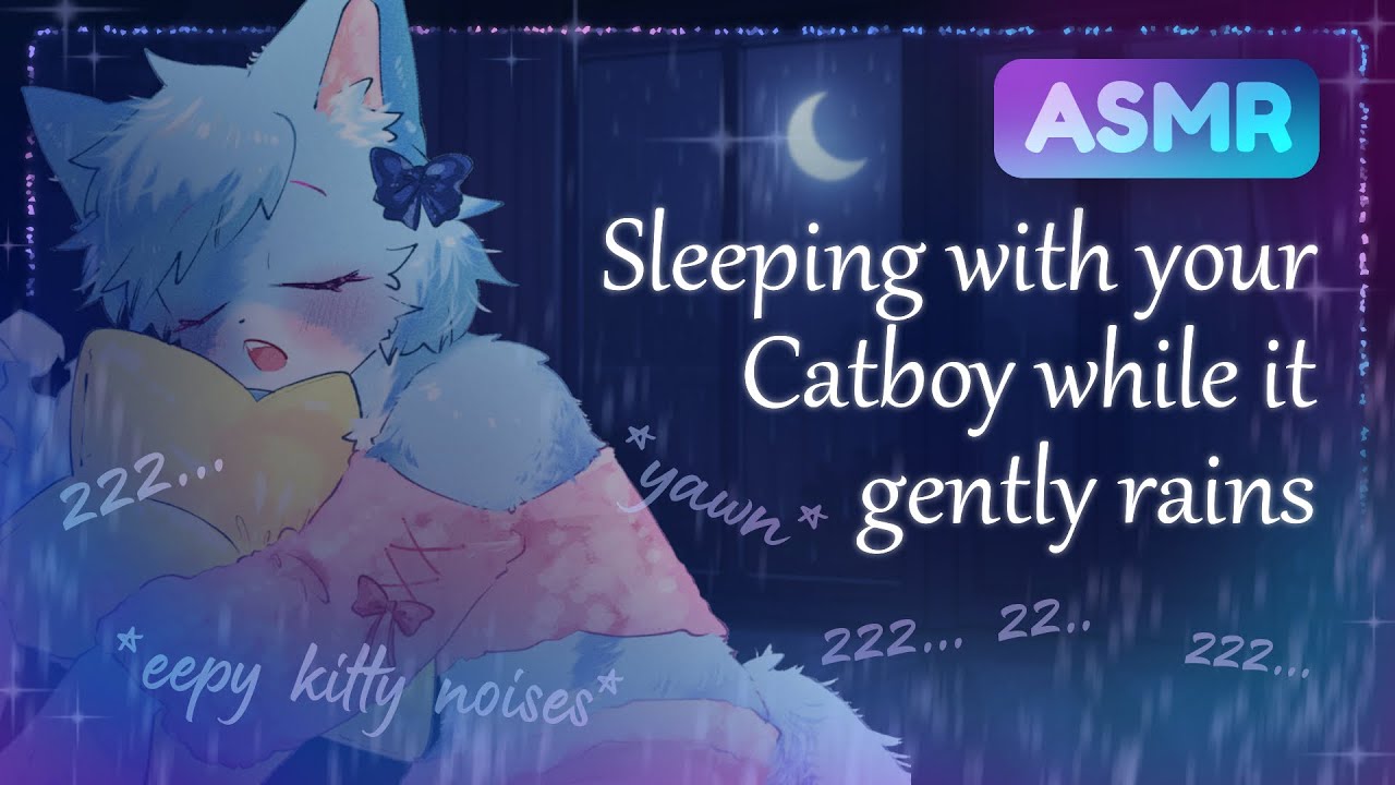 ASMR 🩵 Sleeping with your Catboy while it Rains (M4A, Soft Breathing, Ambience)