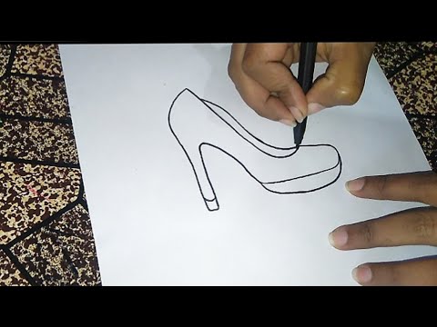 How To Draw High Heel Step By Step || Easy For Begginers - YouTube