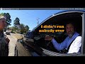Police arrest a businessman who almost ran over a person with his car.