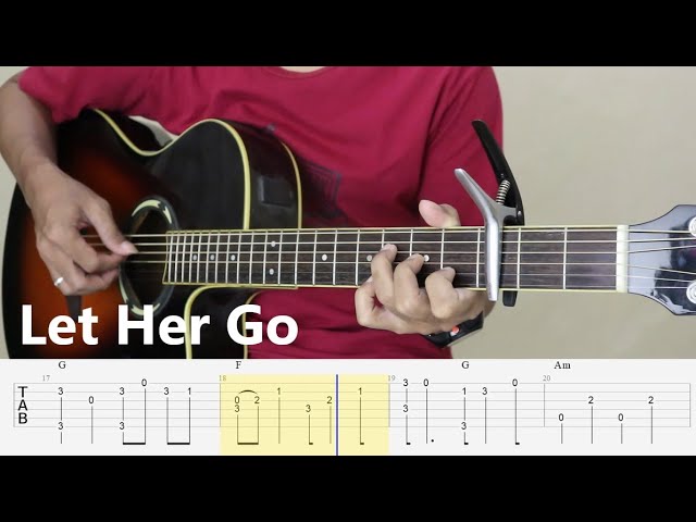 LET HER GO - Passenger - Fingerstyle Guitar Tutorial TAB class=