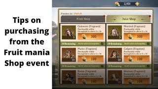 Tips on purchasing from the Fruit mania shop event | KING OF AVALON