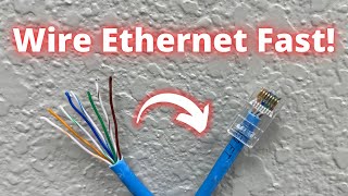 How to wire ethernet cables FAST! (Cat 5, Cat 5e, Cat 6, RJ45 Pass Through Network Connector)