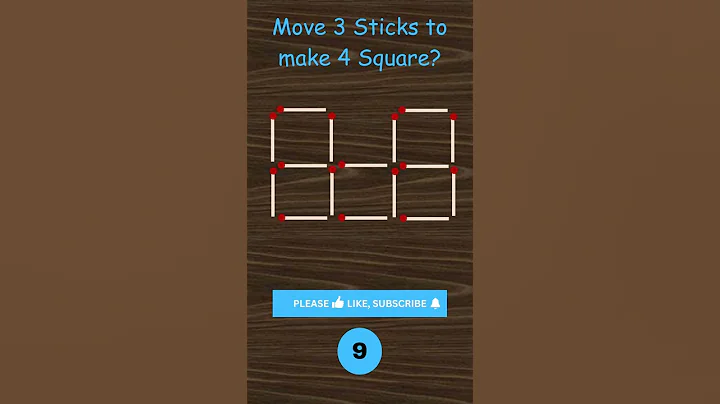 Test Your IQ - Move 3 Sticks to Make 4 Square | Matchstick Puzzle