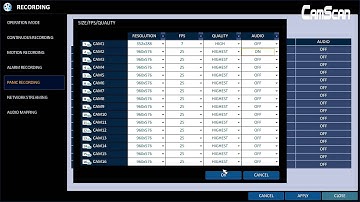 Panic Recording - CAMSCAN DVR 3000, 5000, 6000, and 8000 Series