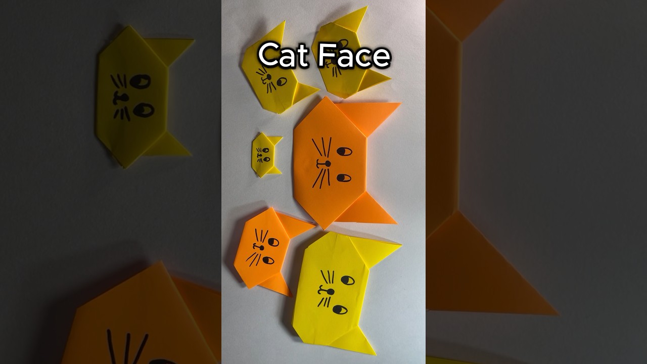 How to make Paper Cat Face? | DIY Easy Origami Cat Face 