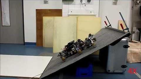 Hexapod robot AMOS II with seal skin on different surfaces