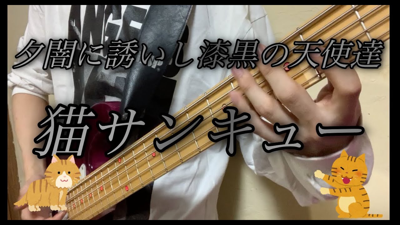 夕闇 猫サンキュー ベースで弾いてみた Youtube