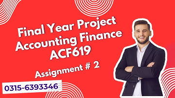 ACF619 Assignment 2 solution Project proposal 2025 #vu #project #acf619