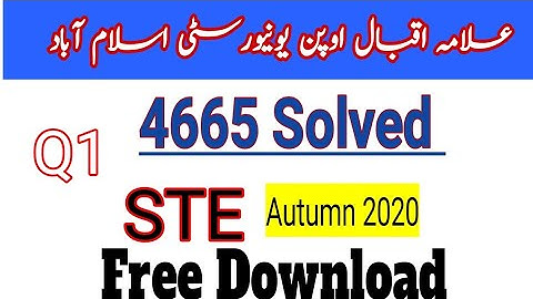 4665 Q1 AIOU STE solved autumn 2020