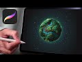 PROCREATE TUTORIAL Mini Planet 246