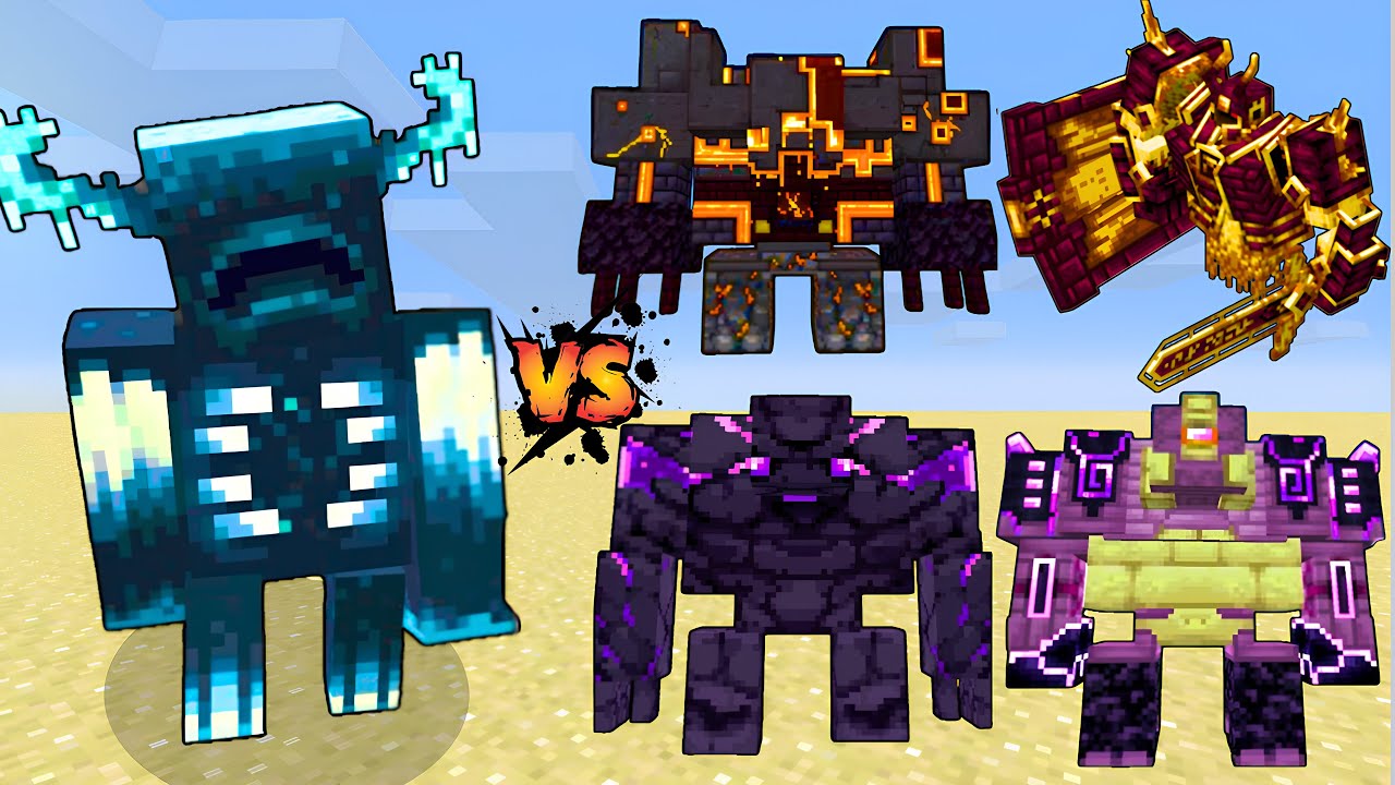 WARDEN vs NETHERITE MONSTROSITY, ENDER GOLEM, ENDER GUARDIAN & IGNIS | Minecraft Cataclysm Fight