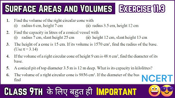 Surface Areas and Volumes class 9 | Exercise 11.3 Solved | Chapter 11 | NCERT | class 9 maths