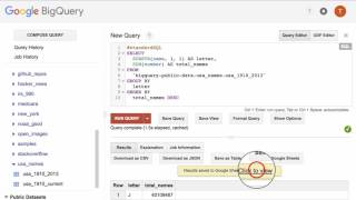 Exporting BigQuery Results to Google Sheets