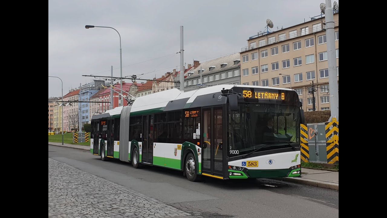 Testování kloubového trolejbusu Škoda 27Tr na lince 58