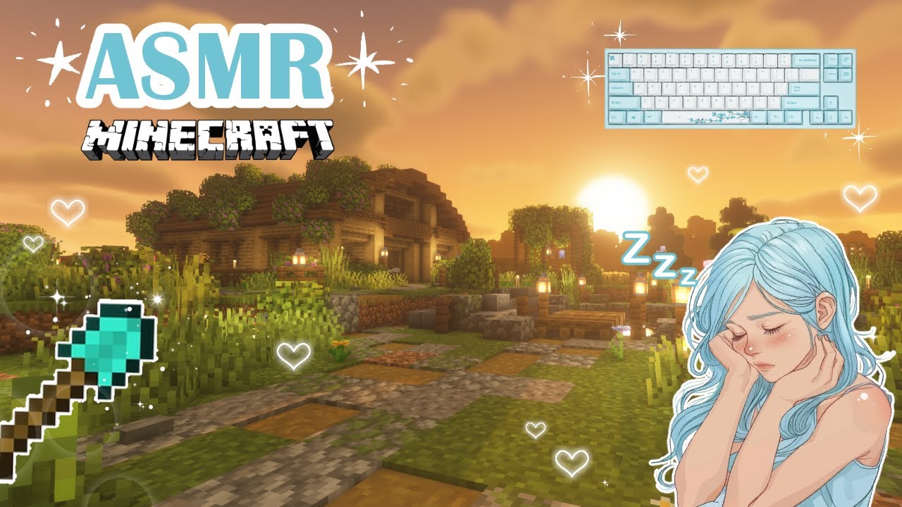 ASMR | Minecraft ♡ - Making paths 🌻 | Whispered and keyboard sounds ❤️