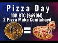 10k bitcoins u dhiganta  690m  ayuu 2 pizza ku cunay