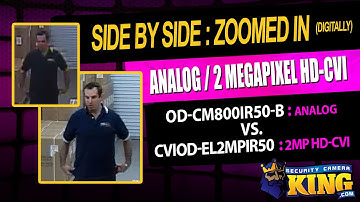 Side By Side - Zoomed In (digitally) 2 Megapixel (1080) HD-CVI vs Analog