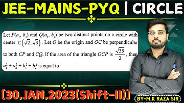 Let P(a, b) and Q(a₂, b₂) be two distinct points on a circle with center C(sqrt(2) || Let