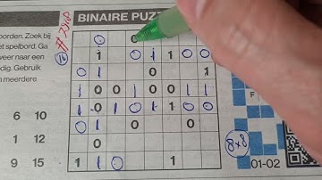 Thursday. Bonus Extra edition. (#7918) Binary01 Sudoku puzzle.  02-01-2024 Extra part 3 of 4