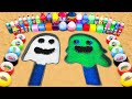 How to make Halloween Ghost Ice Cream with Orbeez, Big Fanta, Balloons Mtn Dew, Coca Cola vs Mentos