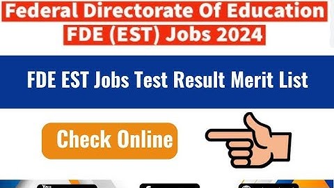 FDE EST Test Result 2024 Announced