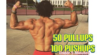 50 Pullups + 100 Pushups Under 5 Minutes, Twice! | Eric Rivera