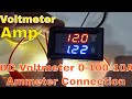 DC Digital Voltmeter Ampmeter 0-100v !0A How to Connect DC Volt Ampmeter with Power Supply