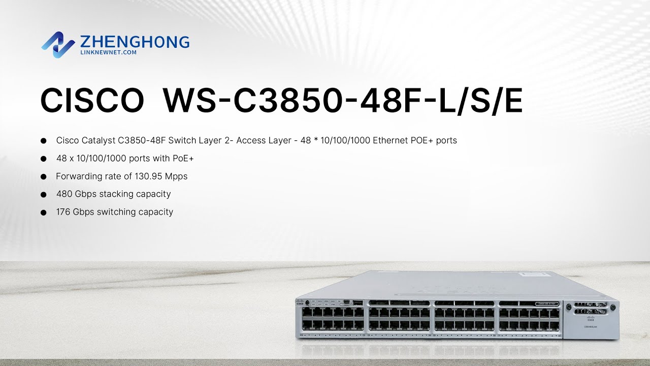 Cisco Catalyst 3850 Series Switch WS-C3850-48F-L/S/E Product Display ...