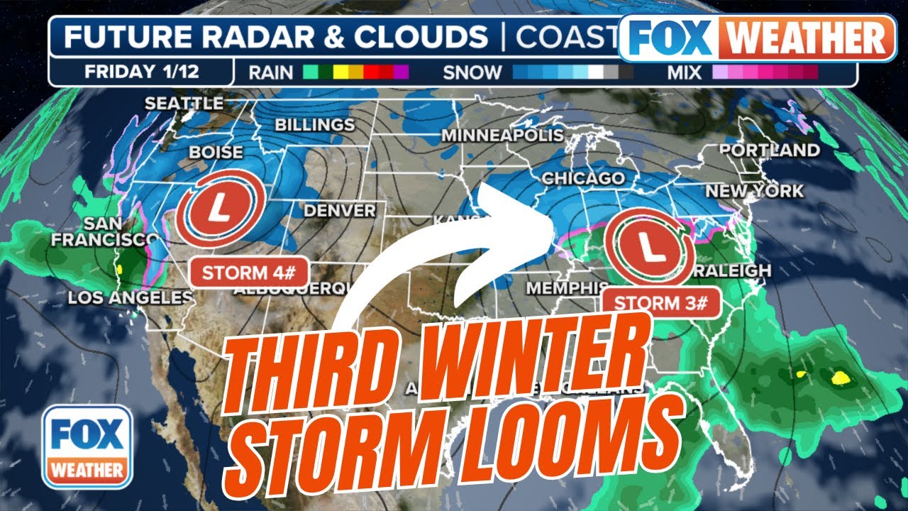 Third Winter Storm Looms Late Next Week Targeting The East - YouTube