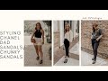 4 EASY WAYS TO STYLE CHANEL DAD SANDALS!! (Styling the chunky sandal trend)