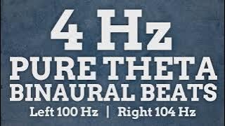 4 Hz Pure Theta Binaural Beats: 100 Hz & 104 Hz - Relax, Meditate, Boost Creativity