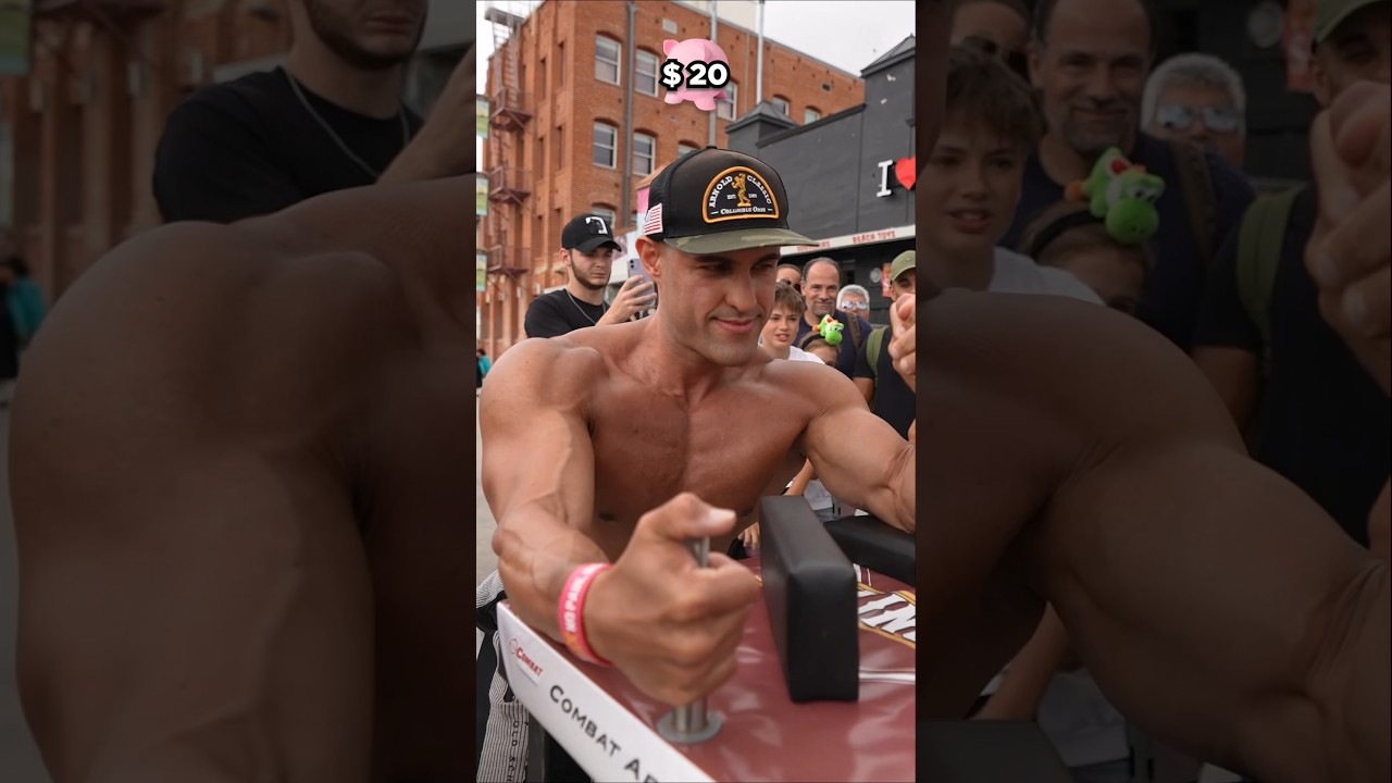 220lbs Bodybuilder VS Grandma in Arm Wrestling!