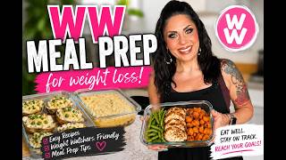 WW MEAL PREP FOR WEIGHT LOSS - TWICE BAKED B-FAST POTATOES - CHICKEN CAESAR WRAPS & BANANA PUDDING