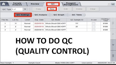 HOW TO DO QC------QUALITY CONTROL