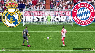 UEFA CHAMPIONS LEAGUE BAYERN MUNICH VS REAL MADRID PENALTY SHOUTOUT FC24 GAMEPLAY RONALDO VS MESSI