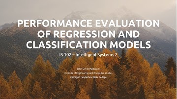 6. Performance evaluation of regression and classification models