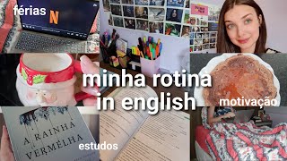 rotina de férias em INGLÊS ✨️ estudando idiomas, lendo, comidinhas e motivação