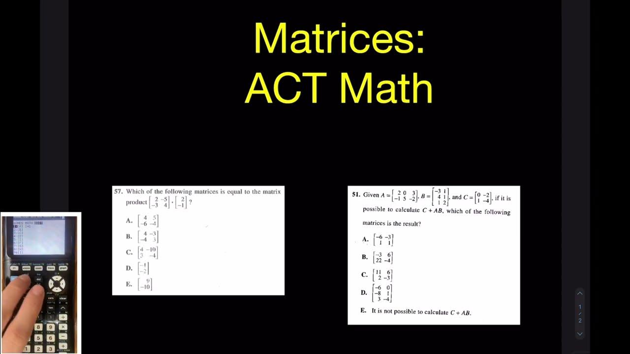CALCULATOR HACK FOR MATRICESACT Math SAT ACT MATH YouTube