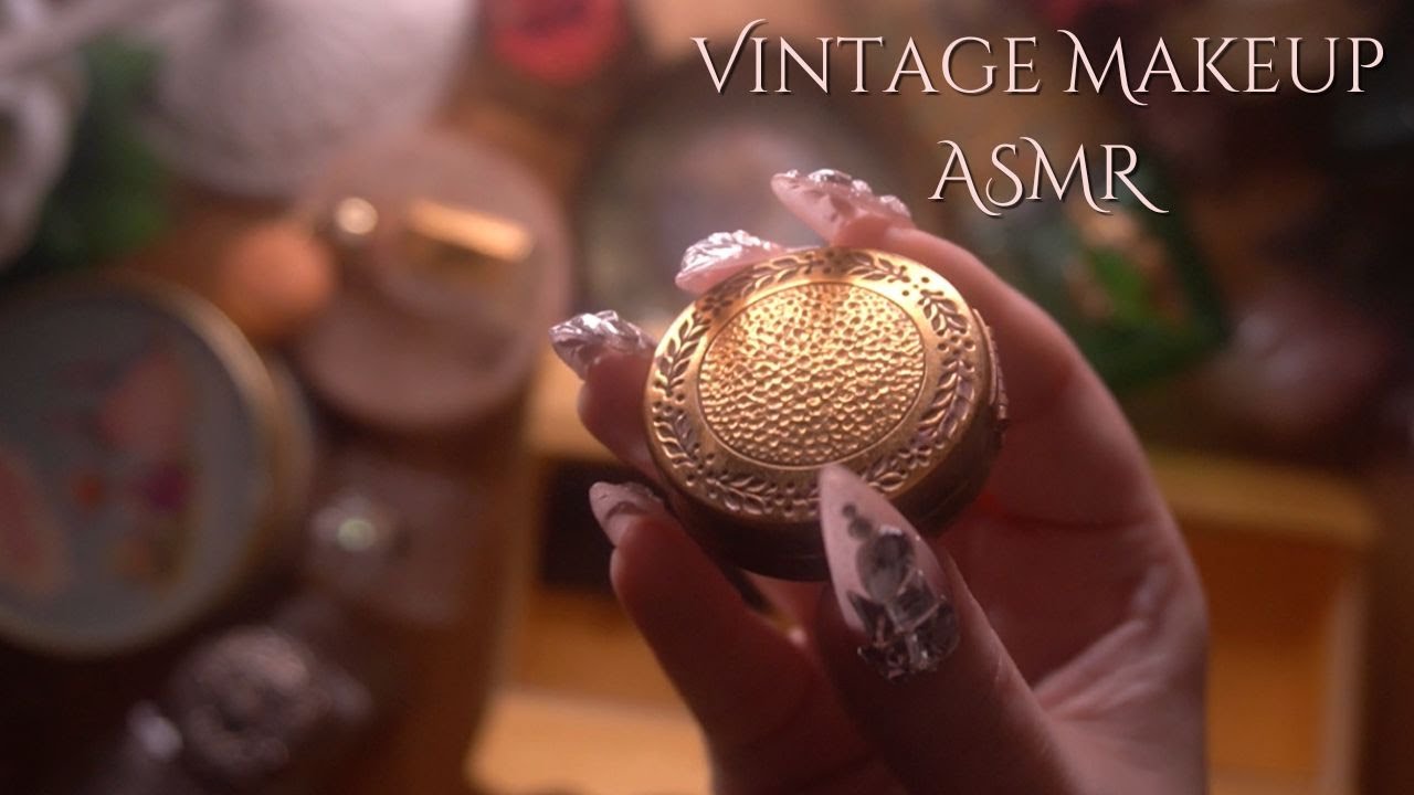 Vintage Makeup ASMR (+ vintage chocolate tin, perfume bottles, etc)