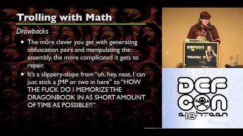 DEFCON 18: Trolling Reverse Engineers with Math: Ness  It hurts 3/3