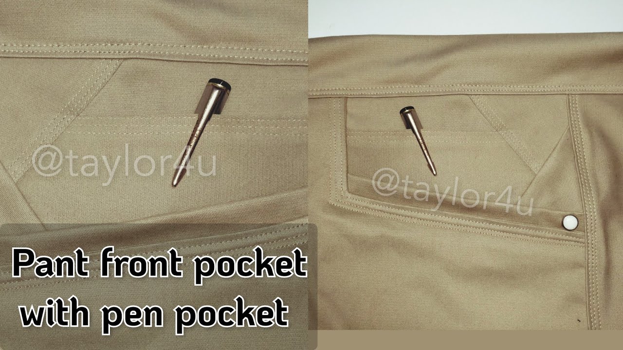 Pent front pocket pattern  How to sew Pant pocket with key pocket 2021   YouTube