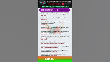 SSC MTS Exam Analysis 2024| SSC MTS Question Paper 2024 | 10 Nov Esp. Shift | SSC MTS Paper Solution
