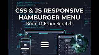Responsive mobile navigation / Hamburger Menu in HTML, CSS & JS