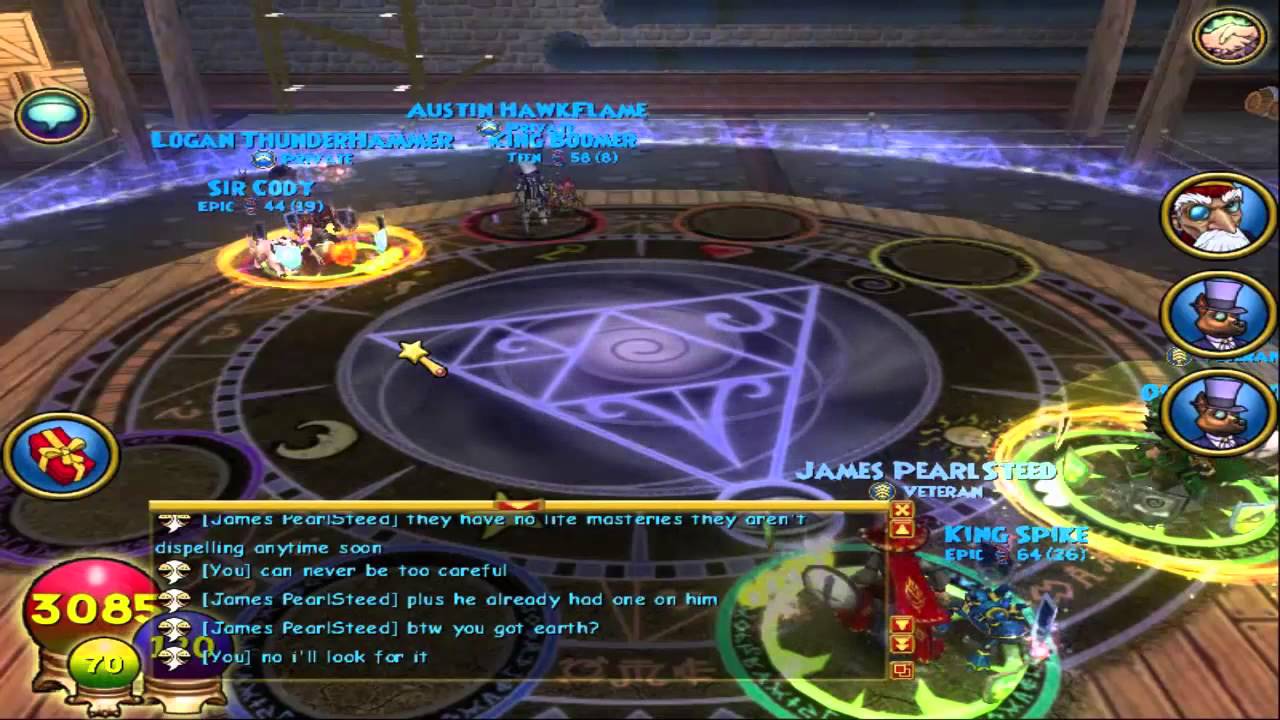 Wizard101- PvP 2v2 Legendary Team Crossfire VS. Puppets Logan Thunderhammer and Austin Hawkflame