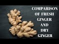 Difference in properties of dry ginger and wet ginger