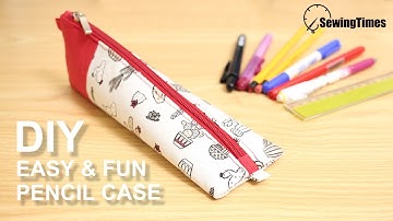 DIY 쉽고 간단하게 필통만들기 | 지퍼와 안감이 있는 삼각 파우치 만드는 방법 [소잉타임즈]