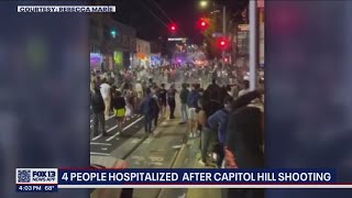 4 people hospitalized after Capitol Hill shooting. street racing takeover | FOX 13 Seattle