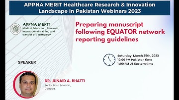 Preparing manuscript following EQUATOR network reporting guidelines - Healthcare Research Webinar 2